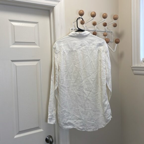 Tommy Bahama - Baggy 100% Linen Button Down Shirt - Cream Neutral - M - Picture 6 of 10